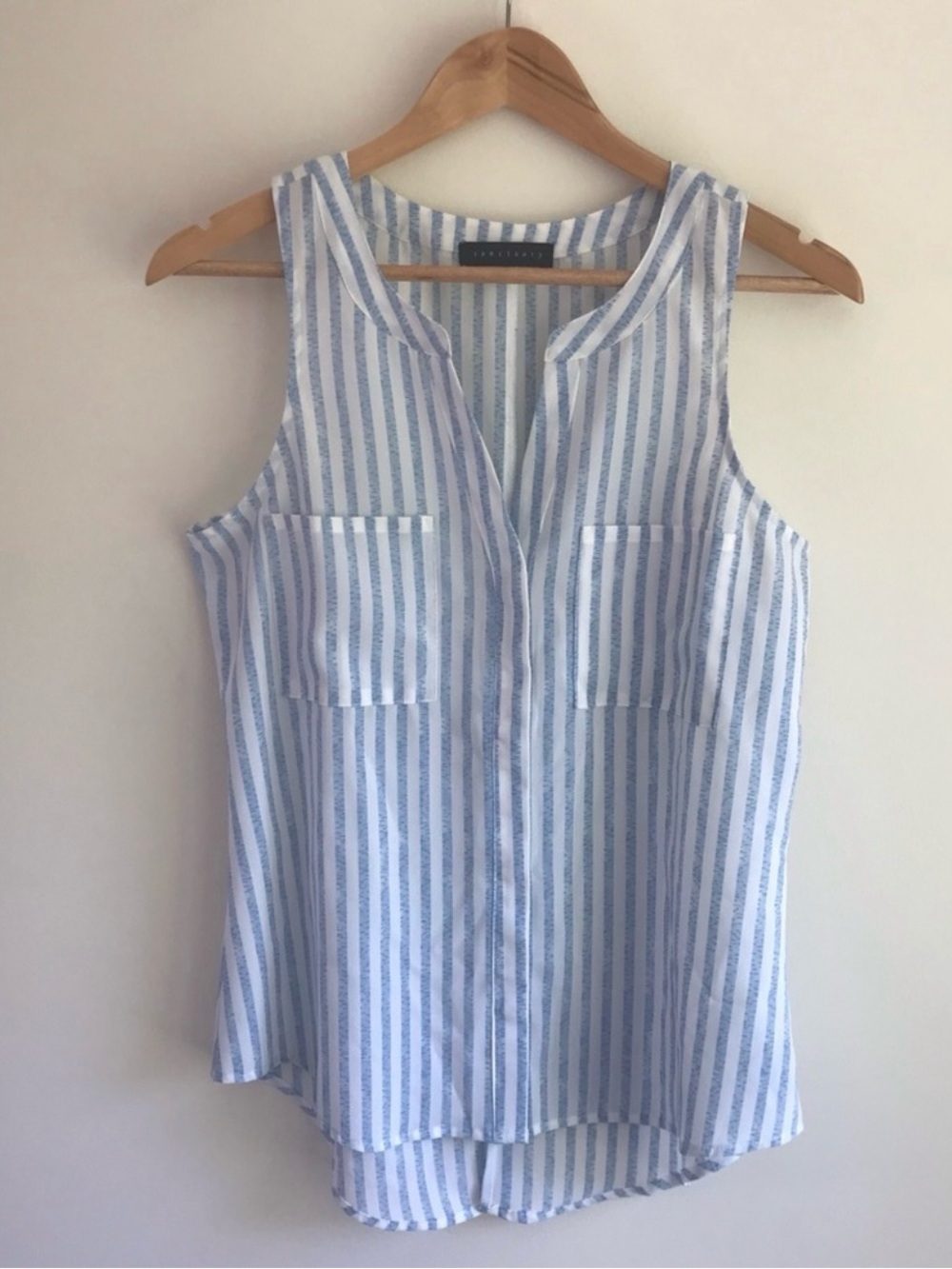 Sanctuary Blue White Striped Sleeveless Blouse Small Beach Summer Top - Picture 3 of 12